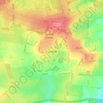 Mapa topográfico Larkhill, altitud, relieve