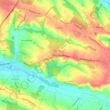 Mapa topográfico Goulard, altitud, relieve