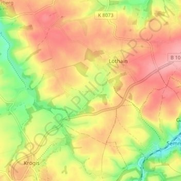Mapa topográfico Canitz, altitud, relieve
