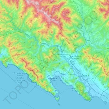 Mapa topográfico Follo, altitud, relieve