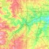 Mapa topográfico Fort Worth, altitud, relieve