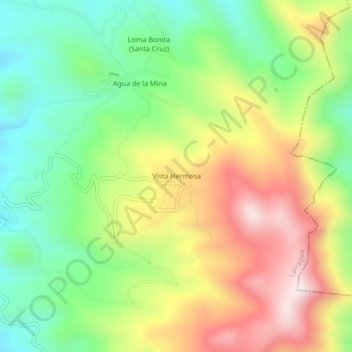 Mapa topográfico Vista Hermosa, altitud, relieve