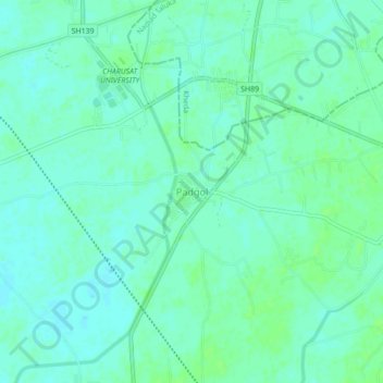Mapa topográfico Padgol, altitud, relieve