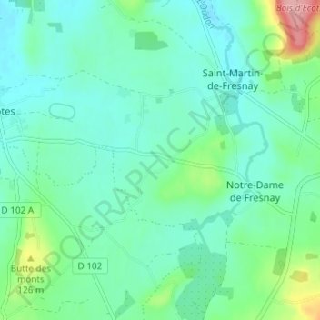 Mapa topográfico Le Val, altitud, relieve