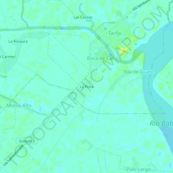 Mapa topográfico La Pista, altitud, relieve