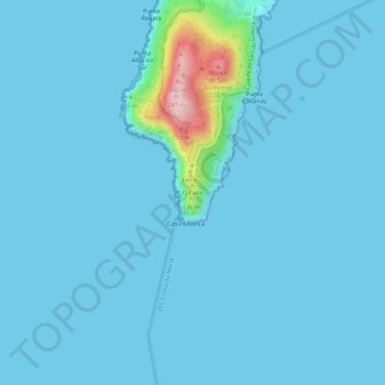 Mapa topográfico O Cabo, altitud, relieve