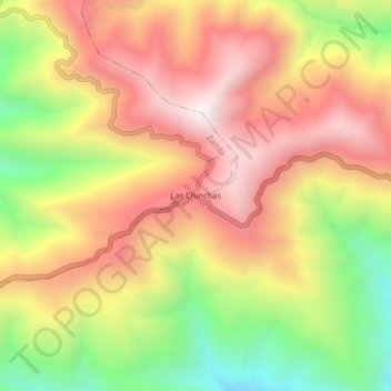 Mapa topográfico Las Chinchas, altitud, relieve