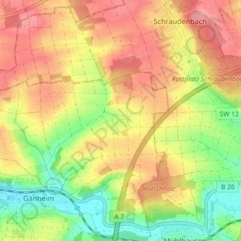 Mapa topográfico Ruppertzaint, altitud, relieve