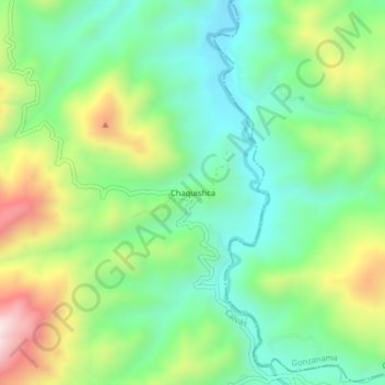 Mapa topográfico Chaquishca, altitud, relieve