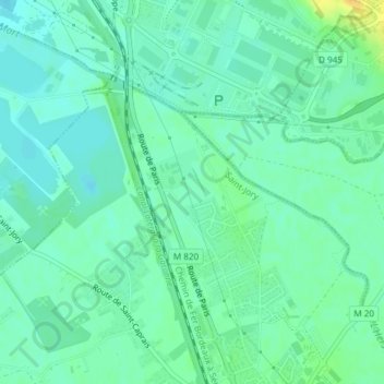 Mapa topográfico Martre, altitud, relieve