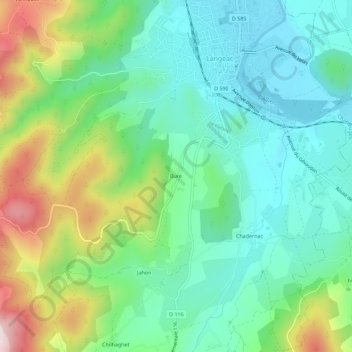 Mapa topográfico Bure, altitud, relieve