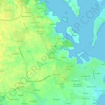 Mapa topográfico Le Suler, altitud, relieve