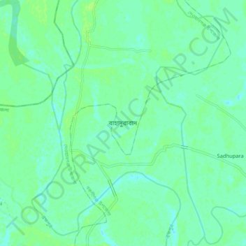 Mapa topográfico Bahadurabad, altitud, relieve