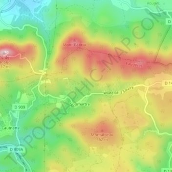 Mapa topográfico Col du Buis, altitud, relieve