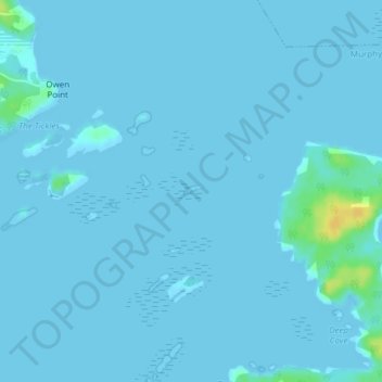 Mapa topográfico Castaway Island, altitud, relieve