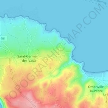 Mapa topográfico Hameau de Bas, altitud, relieve