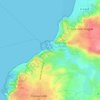 Mapa topográfico Diélette, altitud, relieve