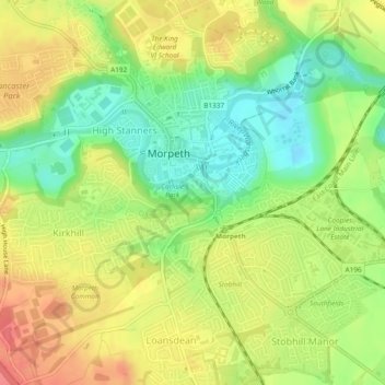 Mapa topográfico Ha' Hill, altitud, relieve