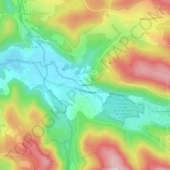 Mapa topográfico Le Beillard, altitud, relieve