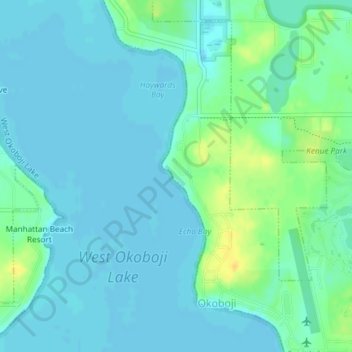 Mapa topográfico Omaha Beach, altitud, relieve