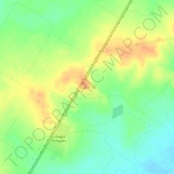 Mapa topográfico Boa Paz, altitud, relieve