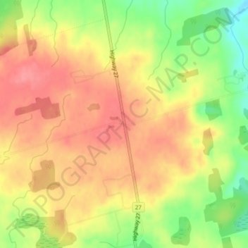 Mapa topográfico Linton, altitud, relieve