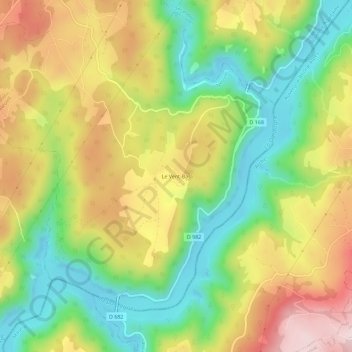 Mapa topográfico Le Vent-Bas, altitud, relieve