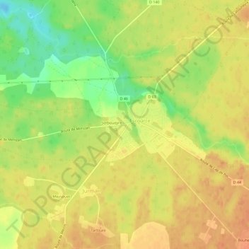 Mapa topográfico Au Tuc, altitud, relieve