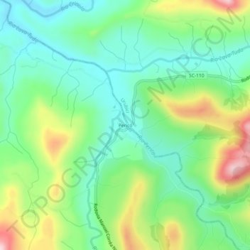Mapa topográfico Pericó, altitud, relieve