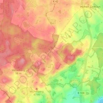Mapa topográfico Görzhausen, altitud, relieve