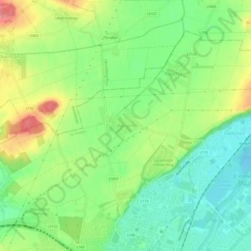 Mapa topográfico Weitern, altitud, relieve