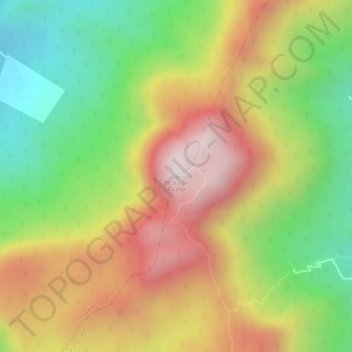 Mapa topográfico Pedra da Rajada, altitud, relieve