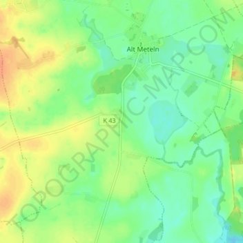 Mapa topográfico Hof Meteln, altitud, relieve