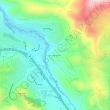 Mapa topográfico Jeremy Ranch, altitud, relieve