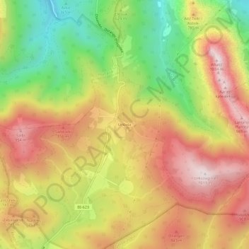 Mapa topográfico Urkiola, altitud, relieve