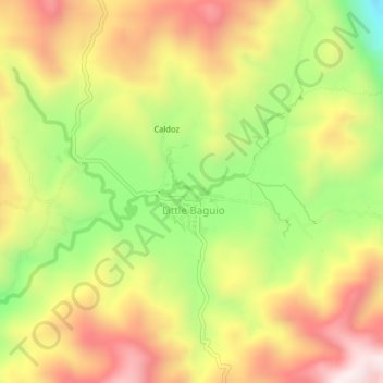 Mapa topográfico Little Baguio, altitud, relieve