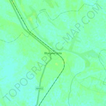 Mapa topográfico Bhagwangola, altitud, relieve