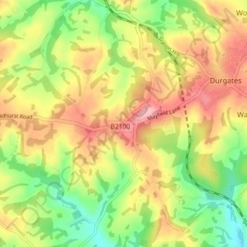 Mapa topográfico Best Beech Hill, altitud, relieve