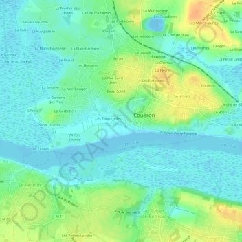 Mapa topográfico La Verrerie, altitud, relieve