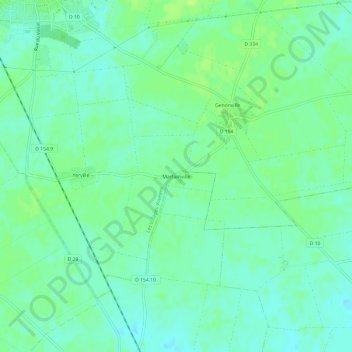 Mapa topográfico Martainville, altitud, relieve