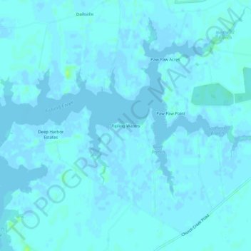 Mapa topográfico Ripling Waters, altitud, relieve