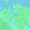 Mapa topográfico Portsmouth, altitud, relieve