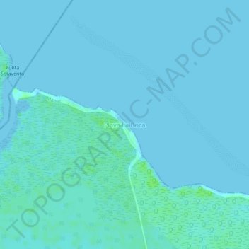 Mapa topográfico Playa La Boca, altitud, relieve