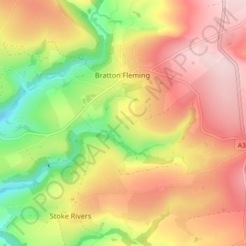 Mapa topográfico Middle Haxton, altitud, relieve