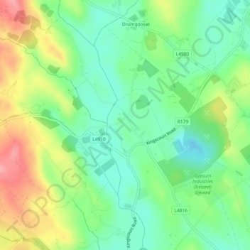 Mapa topográfico Magheracloone, altitud, relieve