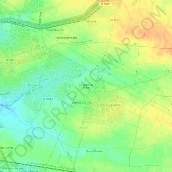 Mapa topográfico Le Logis du Vivier, altitud, relieve