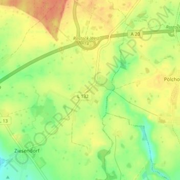 Mapa topográfico Buchholz, altitud, relieve