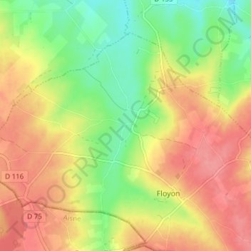 Mapa topográfico Chevireuil, altitud, relieve