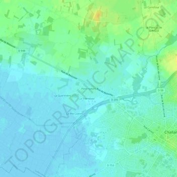 Mapa topográfico Pont Habert, altitud, relieve