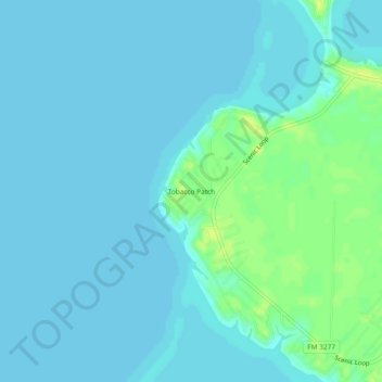 Mapa topográfico Tobacco Patch, altitud, relieve